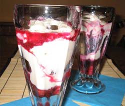 Rhubarb, Ginger and Plum Trifle